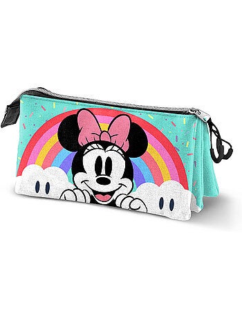 Disney Minnie Mouse Rainbow Estuche Portatodo Triple, Turquesa