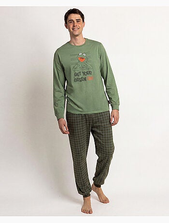 DISNEY MUPPETS Pijama Manga Larga Green On para Hombre