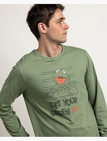 DISNEY MUPPETS Pijama Manga Larga Green On para Hombre
