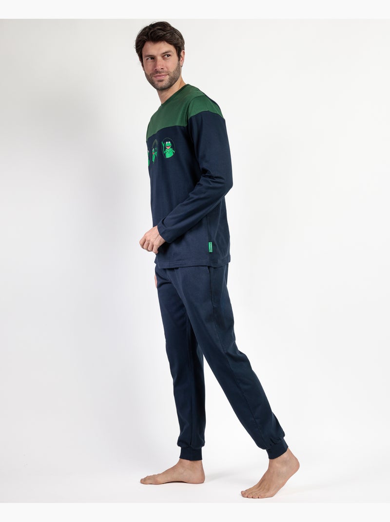 DISNEY MUPPETS Pijama Manga Larga Kermit The Frog para Hombre Azul marino - Kiabi