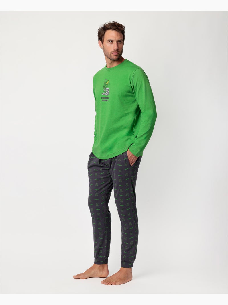 DISNEY MUPPETS Pijama Manga Larga Thinking Kermit para Hombre Verde - Kiabi