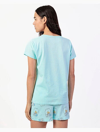DISNEY Pijama Manga Corta Blue Alice para Mujer
