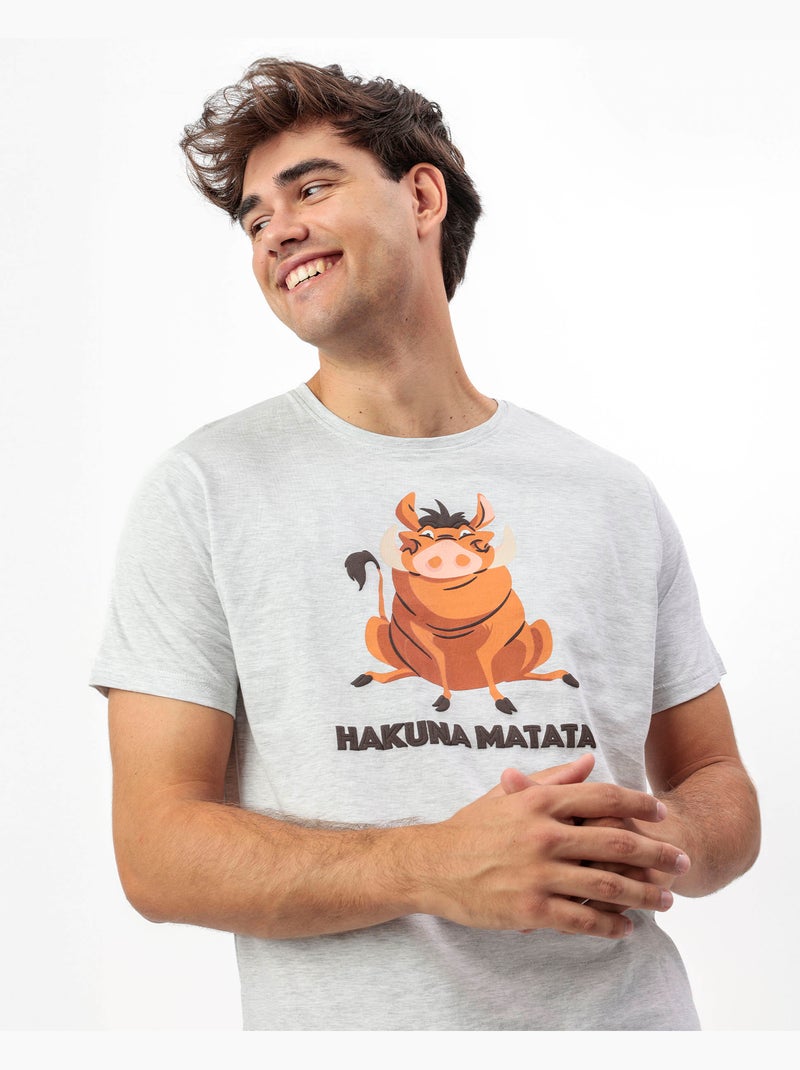 DISNEY Pijama Manga Corta Hakuna para Hombre Gris jaspeado - Kiabi