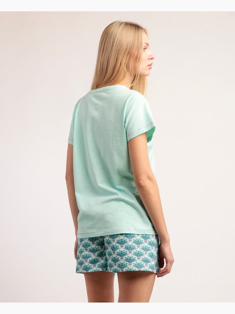 DISNEY Pijama Manga Corta Jasmine para Mujer Azul agua - Kiabi