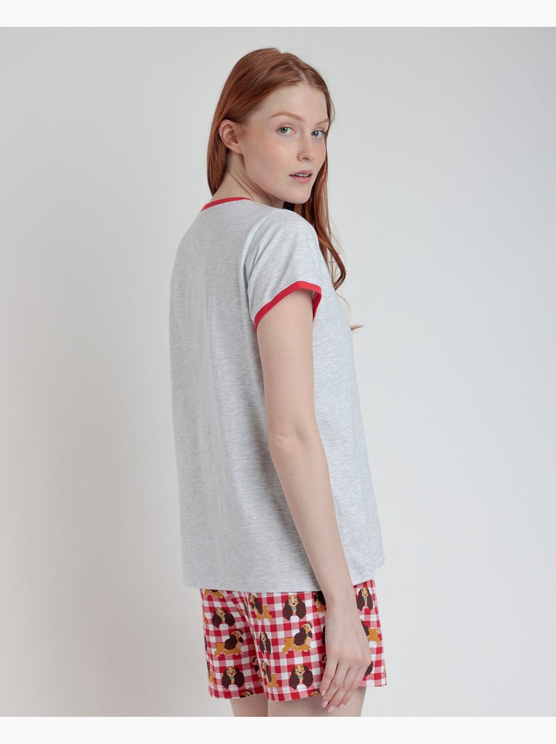 DISNEY Pijama Manga Corta Lady And The Tramp para Mujer Rojo - Kiabi