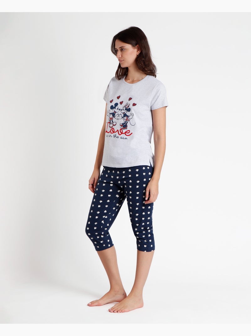 DISNEY Pijama Manga Corta Love is in the Air para Mujer Azul - Kiabi