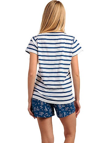 DISNEY Pijama Manga Corta Marie Paris para Mujer