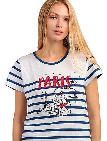 DISNEY Pijama Manga Corta Marie Paris para Mujer