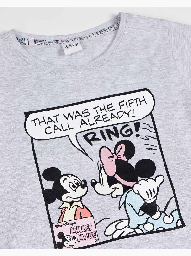 DISNEY Pijama Manga Corta Mickey Comic para Niña Gris jaspeado - Kiabi