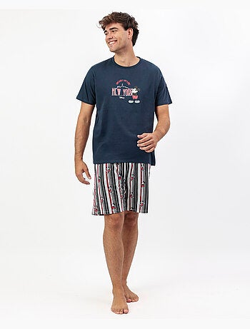DISNEY Pijama Manga Corta Mickey New York para Hombre