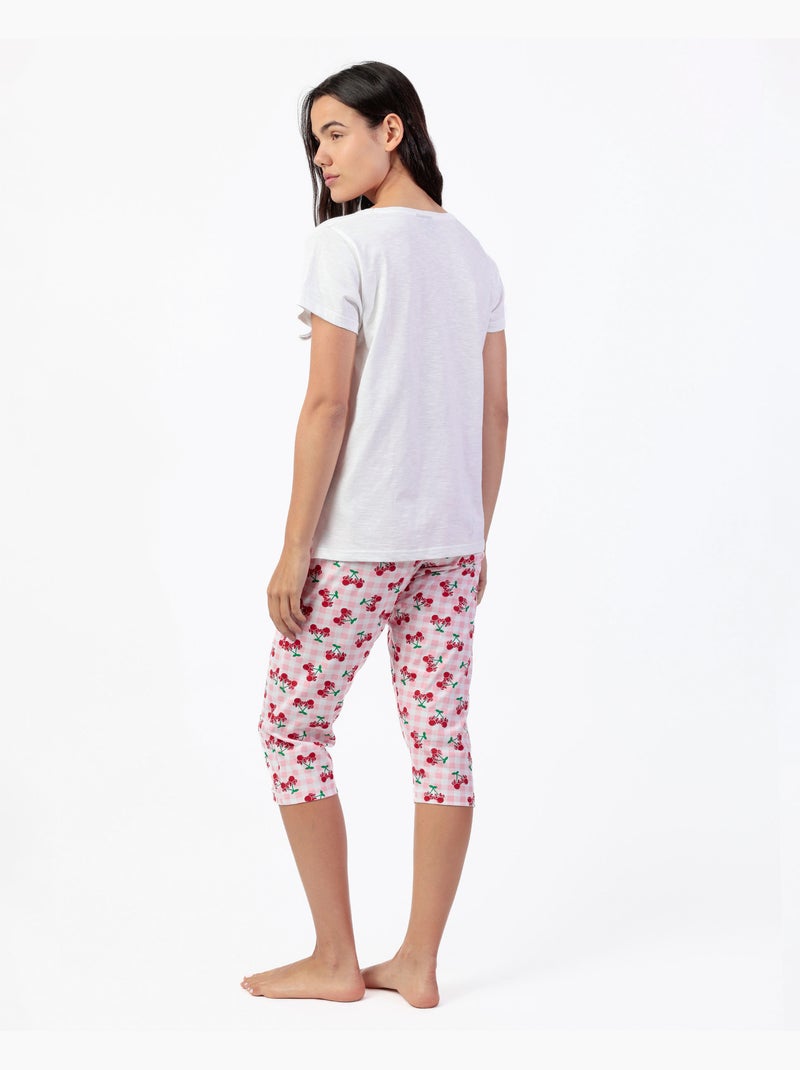 DISNEY Pijama Manga Corta Minnie Cherry para Mujer Blanco - Kiabi