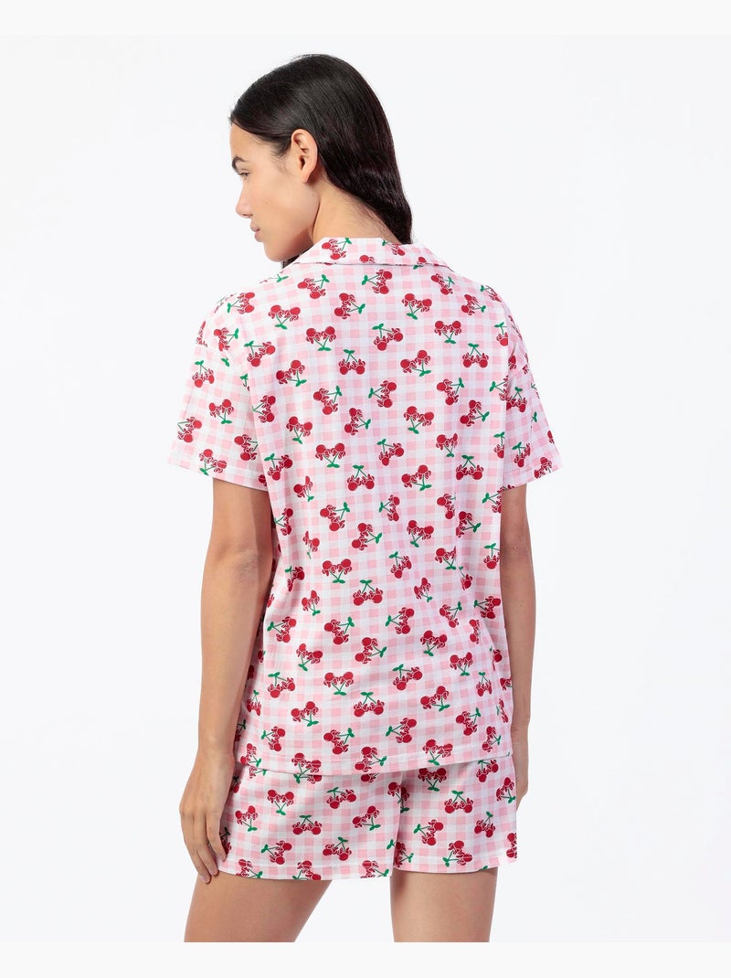 DISNEY Pijama Manga Corta Minnie Cherry para Mujer Rosa - Kiabi