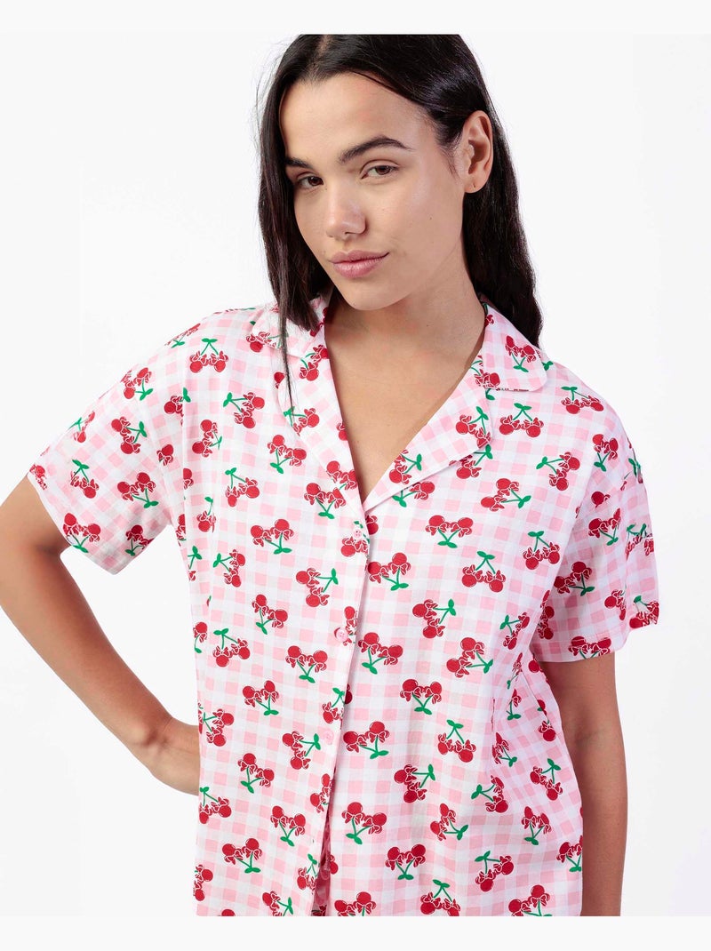 DISNEY Pijama Manga Corta Minnie Cherry para Mujer Rosa - Kiabi