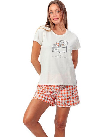 DISNEY Pijama Manga Corta Reading Era para Mujer
