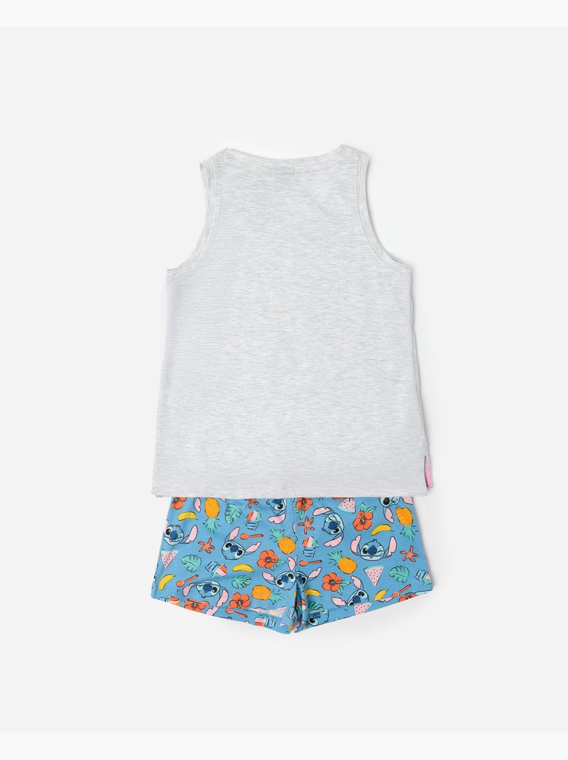 DISNEY Pijama Manga Corta Stitch Beach para Niña Gris jaspeado - Kiabi