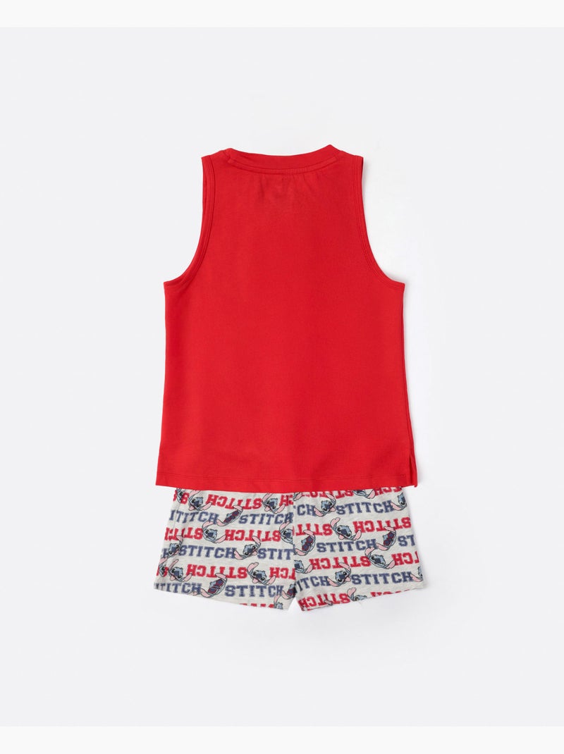 DISNEY Pijama Manga Corta Stitch University para Niña Rojo - Kiabi