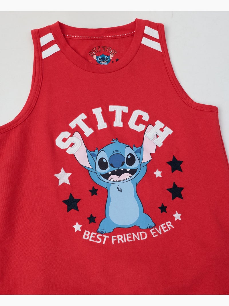DISNEY Pijama Manga Corta Stitch University para Niña Rojo - Kiabi
