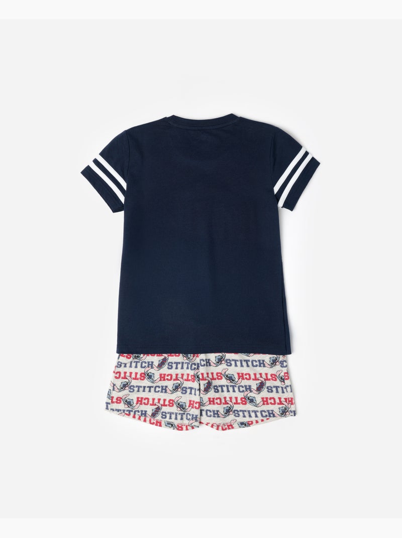 DISNEY Pijama Manga Corta Stitch University para Niño Azul marino - Kiabi