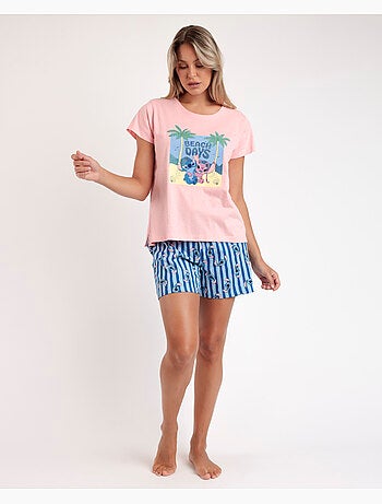 DISNEY Pijama Manga Corta Stitch Waves para Mujer
