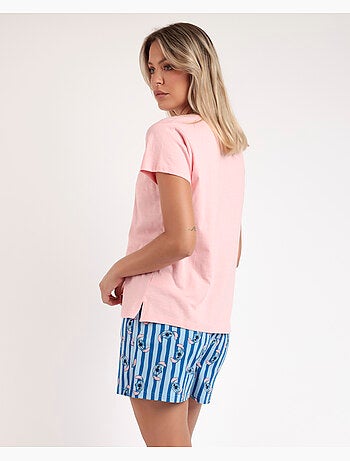 DISNEY Pijama Manga Corta Stitch Waves para Mujer
