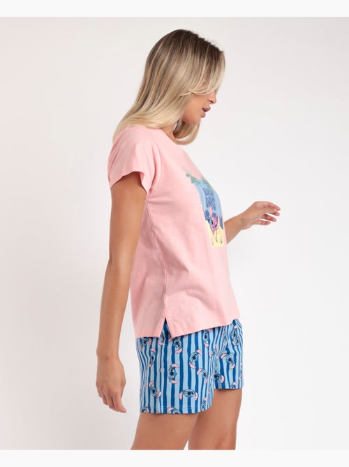 DISNEY Pijama Manga Corta Stitch Waves para Mujer - Kiabi DISNEY Pijama Manga Corta Stitch Waves para Mujer - Kiabi