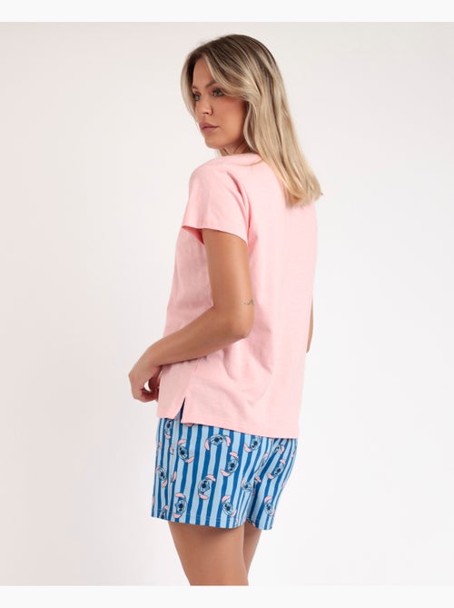 DISNEY Pijama Manga Corta Stitch Waves para Mujer - Kiabi DISNEY Pijama Manga Corta Stitch Waves para Mujer - Kiabi