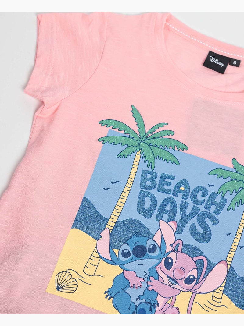 DISNEY Pijama Manga Corta Stitch Waves para Niña Rosa - Kiabi