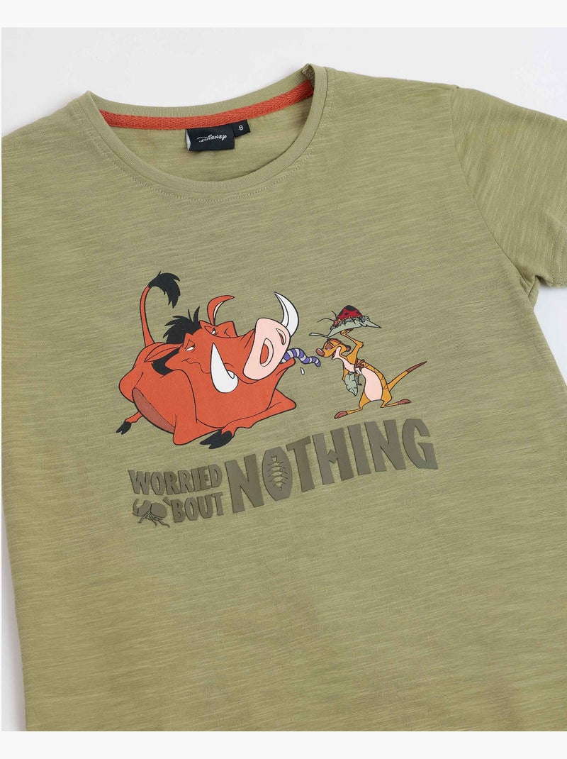 DISNEY Pijama Manga Corta Timon & Pumbaa para Niño Caqui - Kiabi