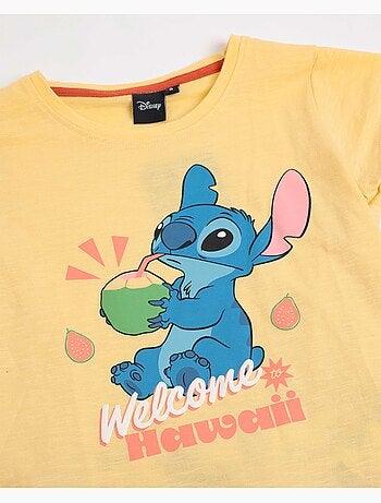 DISNEY Pijama Manga Corta Tropical Stitch para Niña