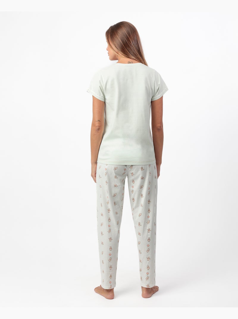 DISNEY Pijama Manga Corta Winnie Maternity para Mujer Verde - Kiabi