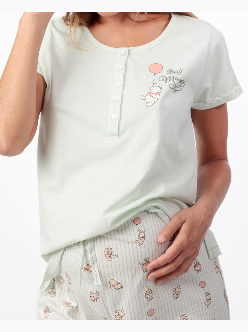 DISNEY Pijama Manga Corta Winnie Maternity para Mujer Verde - Kiabi