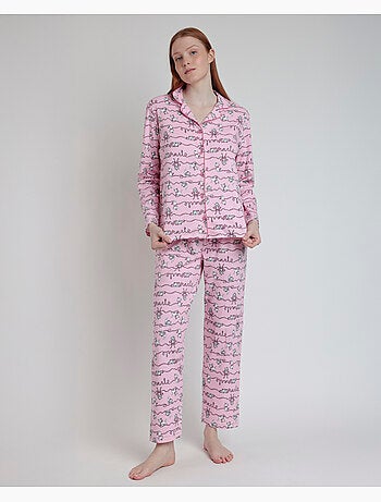 DISNEY Pijama Manga Larga Abierto Marie para Mujer