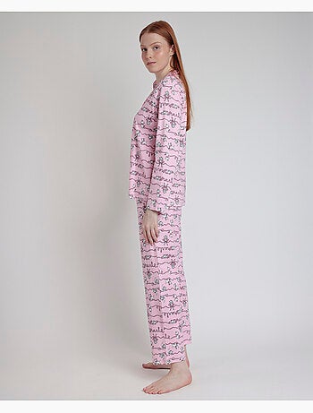 DISNEY Pijama Manga Larga Abierto Marie para Mujer