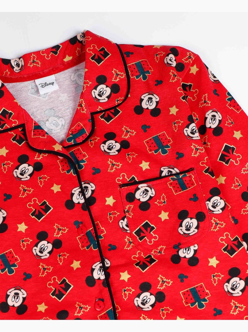 DISNEY Pijama Manga Larga Abierto Mickey Christmas para Niño Rojo - Kiabi