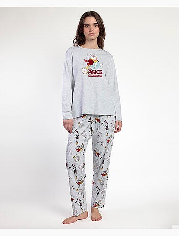 DISNEY Pijama Manga Larga Alice in Wonderland para Mujer