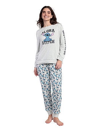 DISNEY Pijama Manga Larga Aloha Stitch para Mujer