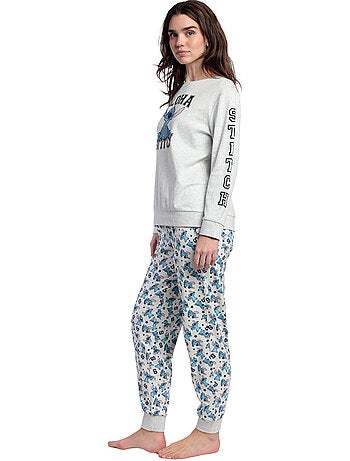 DISNEY Pijama Manga Larga Aloha Stitch para Mujer