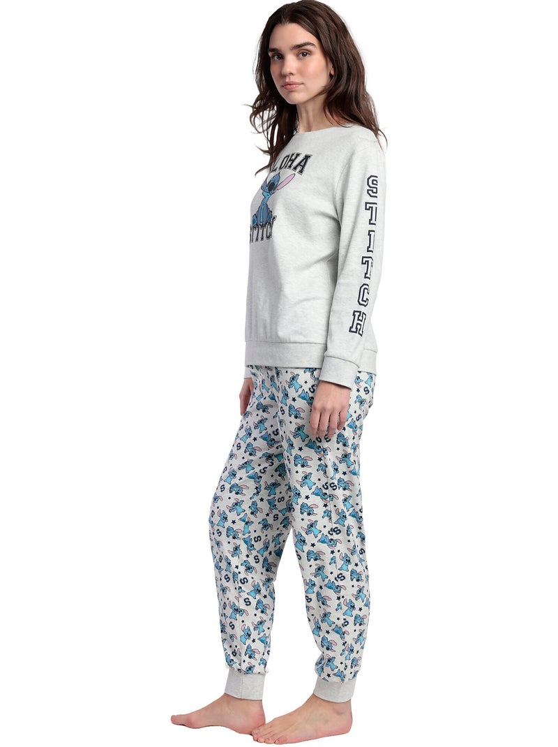 DISNEY Pijama Manga Larga Aloha Stitch para Mujer Gris - Kiabi