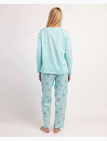 DISNEY Pijama Manga Larga Blue Alice para Mujer