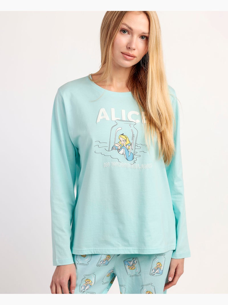DISNEY Pijama Manga Larga Blue Alice para Mujer Azul - Kiabi