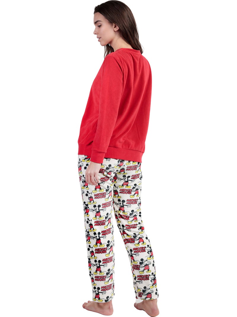 DISNEY Pijama Manga Larga Calentito Best Mickey para Mujer Rojo - Kiabi