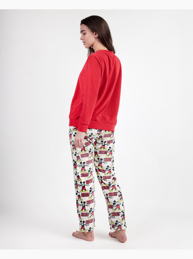 DISNEY Pijama Manga Larga Calentito Best Mickey para Mujer Rojo - Kiabi