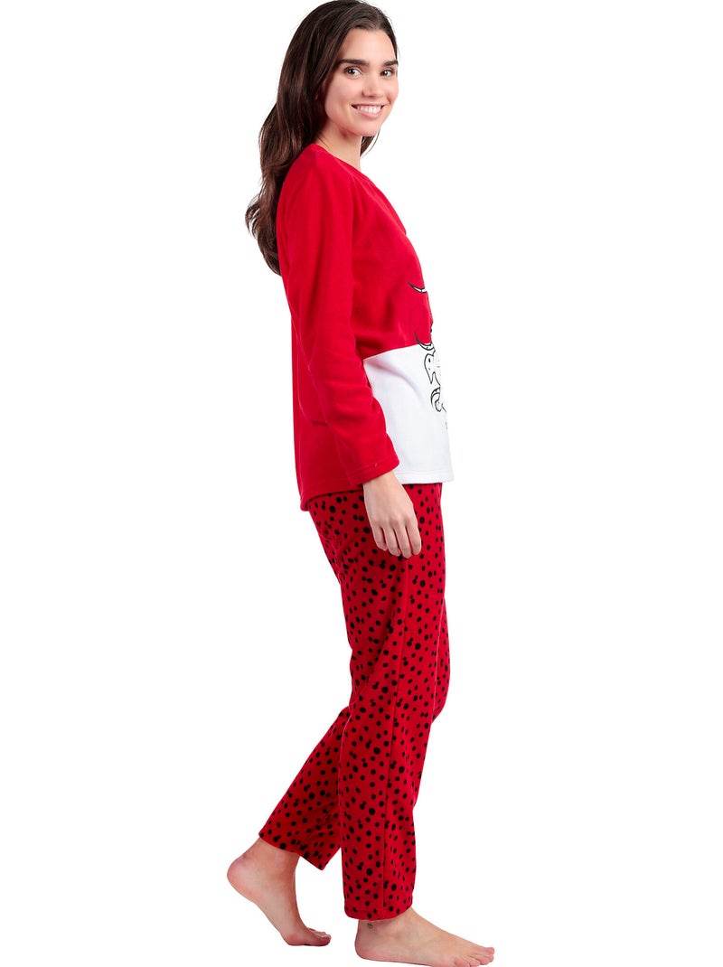 DISNEY Pijama Manga Larga Calentito Dalmatians Varsity para Mujer Rojo - Kiabi