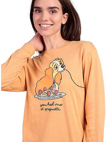 DISNEY Pijama Manga Larga Calentito Love Dinner para Mujer