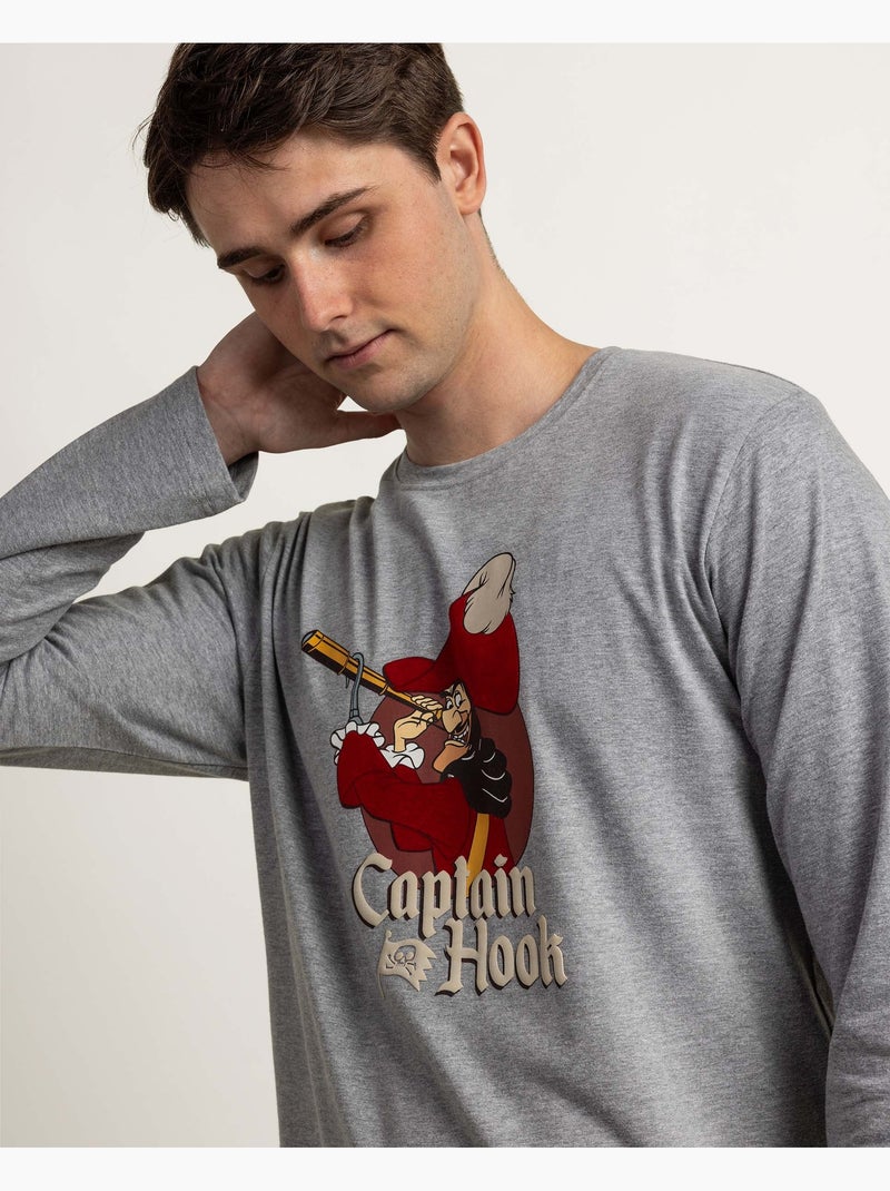 DISNEY Pijama Manga Larga Captain Hook para Hombre Gris jaspeado - Kiabi