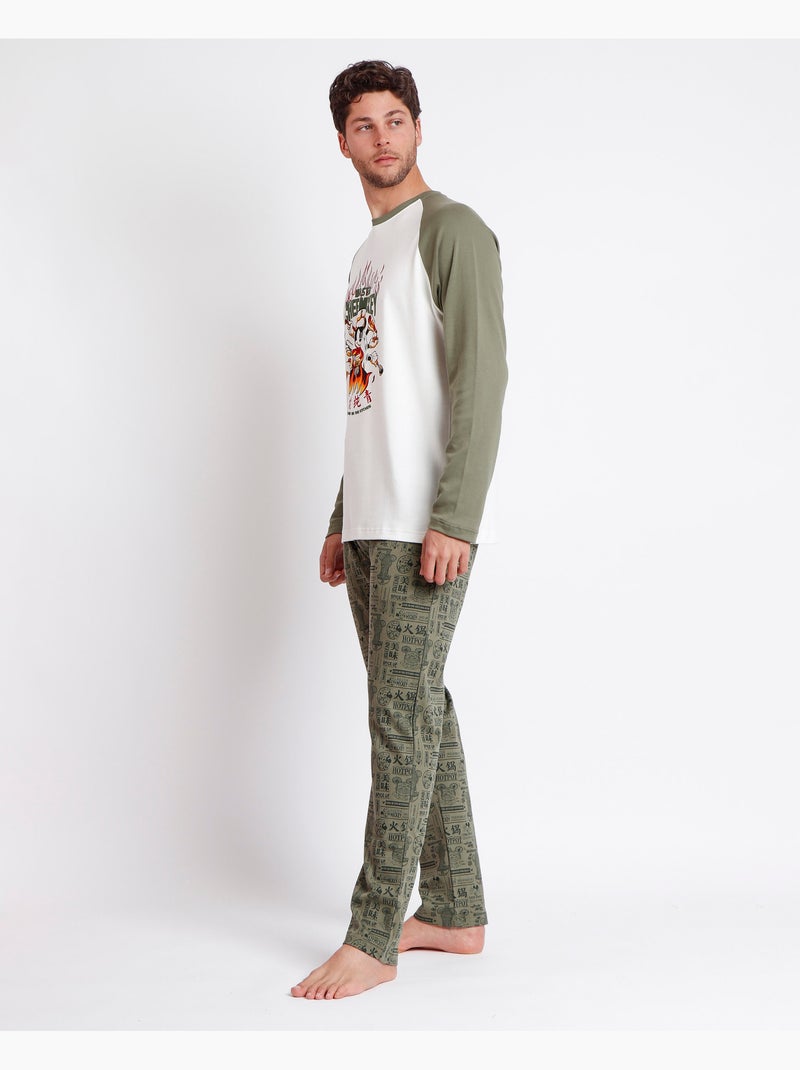 DISNEY Pijama Manga Larga Chef Mickey para Hombre Caqui - Kiabi