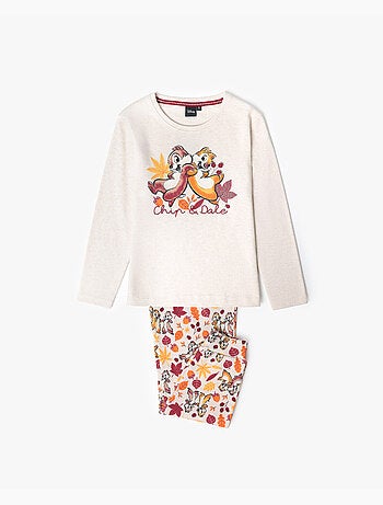 DISNEY Pijama Manga Larga Chip N´Dale para Niña