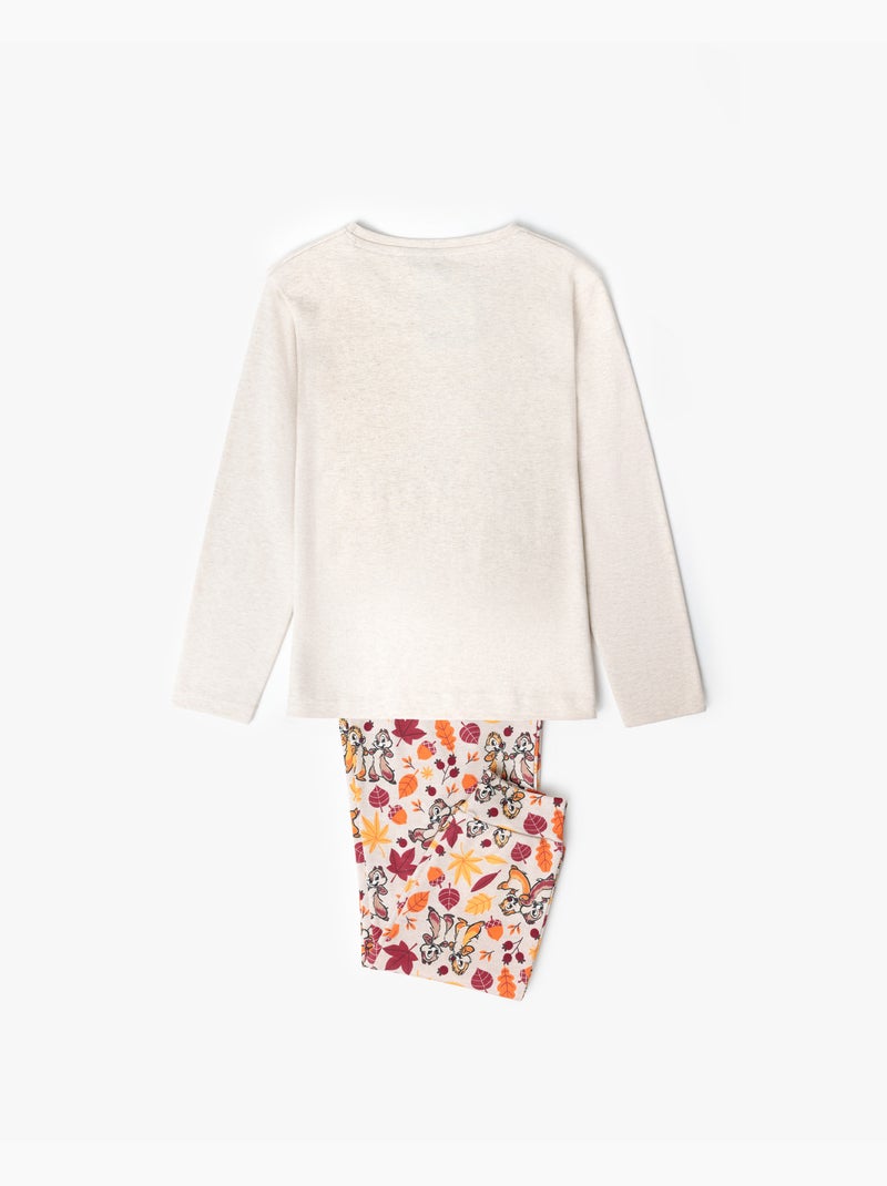 DISNEY Pijama Manga Larga Chip N´Dale para Niña Beige - Kiabi