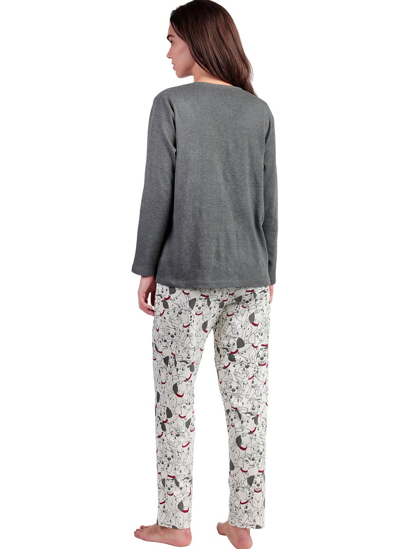 DISNEY Pijama Manga Larga Dalmatians Varsity para Mujer Gris - Kiabi