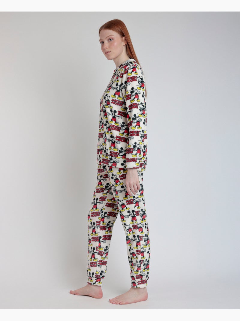 DISNEY Pijama Manga Larga Estampado Calentito Best Mickey para Mujer Rojo - Kiabi